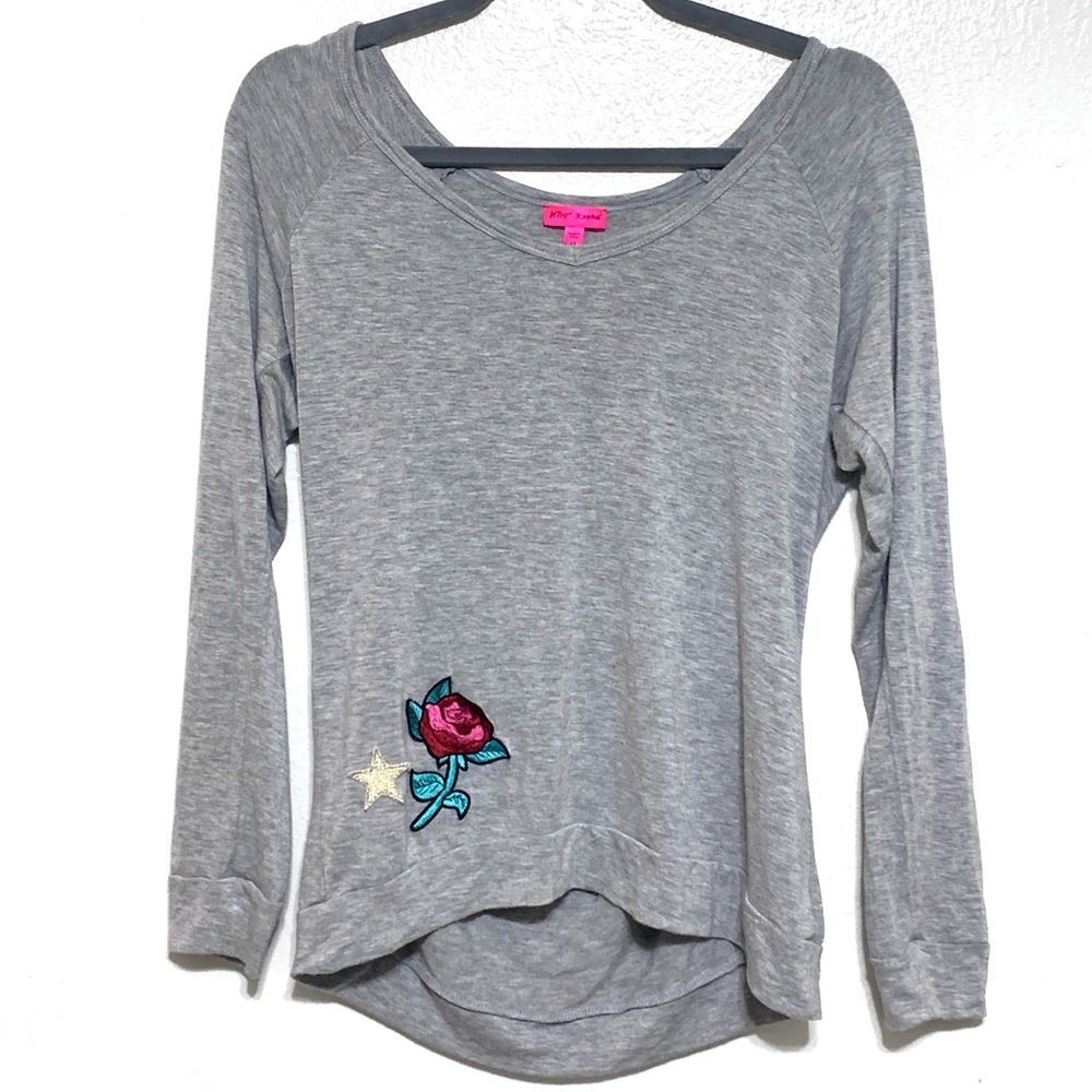 Betsey Johnson Rose & Star Patch Cozy Long Sleeve